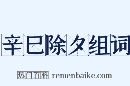 辛巳除夕组词是什么意思的图片